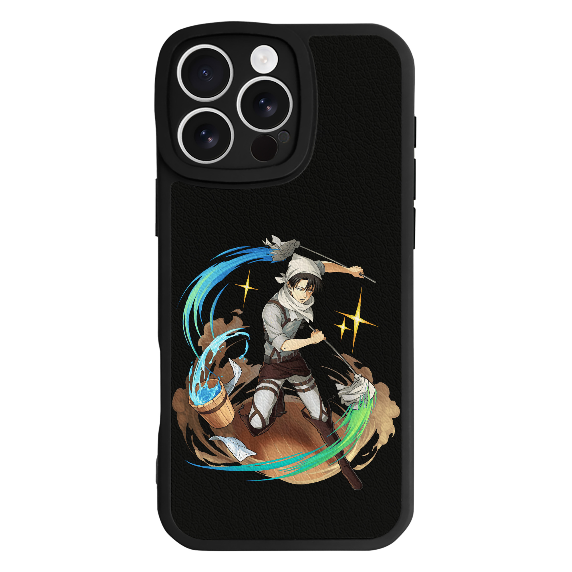 （画像用） 進撃の巨人 リヴァイ·アッカーマン Attack on Titan Levi Ackerman 【iPhone 16シリーズ対応】シリコンスマホケース（レザー調） 材質：シリコン